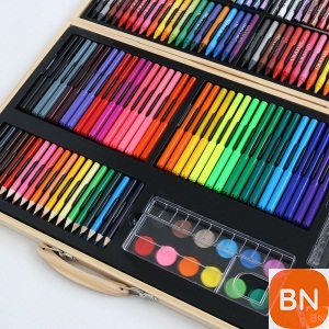 180新木盒绘画套装小孩学生水彩笔套盒美术画画文具用品礼盒